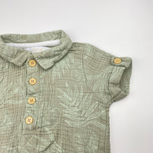 Load image into Gallery viewer, Boys RACHEL ZOE, crinkle cotton shirtall romper, EUC, size 12 months,  