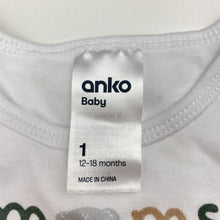 Load image into Gallery viewer, Unisex Anko, cotton bodysuit / romper, EUC, size 1,  