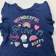 Load image into Gallery viewer, Girls Dymples, navy cotton tee / top, FUC, size 00,  