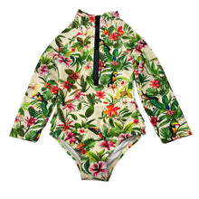 Load image into Gallery viewer, Girls INFAMOUS, long sleeve swim one-piece, EUC, size 0,  
