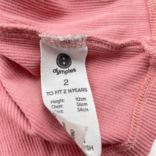 Load image into Gallery viewer, Girls Dymples, ribbed organic cotton blend long sleeve top, FUC, size 2,  