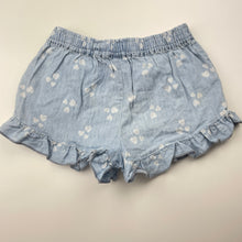 Load image into Gallery viewer, Girls 1964 Denim Co, lightweight chambray cotton shorts, elasticated, GUC, size 2,  