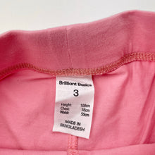 Load image into Gallery viewer, Girls Brilliant Basics, pink bike shorts, elasticated, EUC, size 3,  