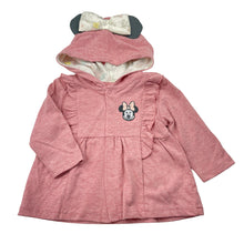 Load image into Gallery viewer, Girls Disney, Minnie Mouse embroidered lightweight hooded top, EUC, size 6 months,  