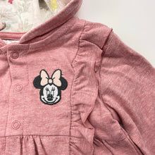 Load image into Gallery viewer, Girls Disney, Minnie Mouse embroidered lightweight hooded top, EUC, size 6 months,  