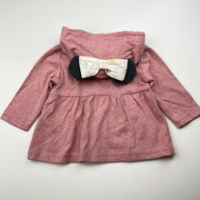 Load image into Gallery viewer, Girls Disney, Minnie Mouse embroidered lightweight hooded top, EUC, size 6 months,  