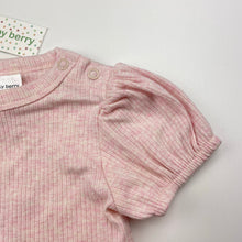 Load image into Gallery viewer, Girls Baby Berry, pink marle ribbed tee / top, NEW, size 000,  