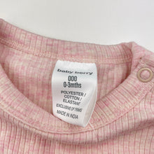 Load image into Gallery viewer, Girls Baby Berry, pink marle ribbed tee / top, NEW, size 000,  