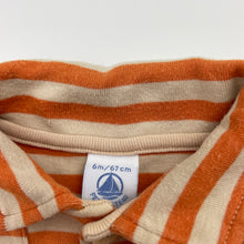 Load image into Gallery viewer, Boys Petit Bateau, striped cotton long sleeve top, wash , FUC, size 00,  