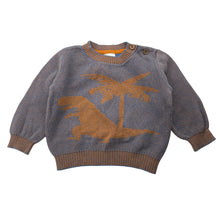 Load image into Gallery viewer, Boys Target, knitted cotton sweater / jumper, dinosaur, EUC, size 00,  