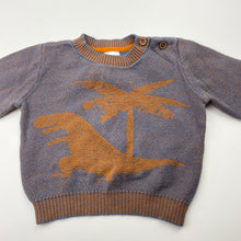 Load image into Gallery viewer, Boys Target, knitted cotton sweater / jumper, dinosaur, EUC, size 00,  