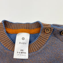 Load image into Gallery viewer, Boys Target, knitted cotton sweater / jumper, dinosaur, EUC, size 00,  