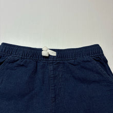 Load image into Gallery viewer, Boys Anko, navy linen / cotton shorts, elasticated, wash fade, FUC, size 9,  