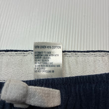 Load image into Gallery viewer, Boys Anko, navy linen / cotton shorts, elasticated, wash fade, FUC, size 9,  