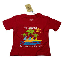 Load image into Gallery viewer, Boys Jack's, red cotton tee / top, Fiji, NEW, size 0,  