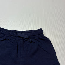 Load image into Gallery viewer, Unisex Dymples, navy organic cotton shorts, elasticated, EUC, size 00,  