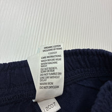 Load image into Gallery viewer, Unisex Dymples, navy organic cotton shorts, elasticated, EUC, size 00,  