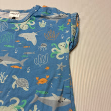 Load image into Gallery viewer, Unisex Dymples, stretchy romper, sharks, GUC, size 0,  