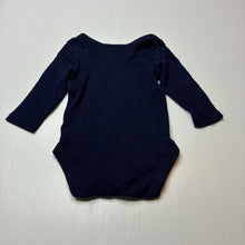 Load image into Gallery viewer, Unisex Baby Berry, navy cotton bodysuit / romper, nana, EUC, size 00,  