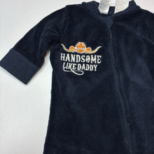Load image into Gallery viewer, Boys Baby Berry, navy fleece zip coverall / romper, GUC, size 0,  