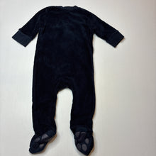 Load image into Gallery viewer, Boys Baby Berry, navy fleece zip coverall / romper, GUC, size 0,  