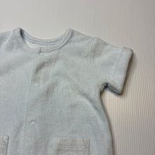 Load image into Gallery viewer, Unisex Matalan, blue terry romper, EUC, size 000,  