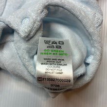 Load image into Gallery viewer, Unisex Matalan, blue terry romper, EUC, size 000,  
