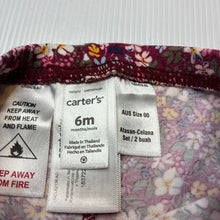 Load image into Gallery viewer, Girls Carters, soft feel stretchy floral leggings, FUC, size 00,  