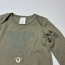 Load image into Gallery viewer, Unisex Baby Berry, khaki soft cotton bodysuit / romper, EUC, size 1,  