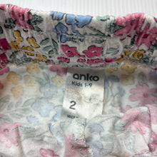 Load image into Gallery viewer, Girls Anko, floral cotton shorts, elasticated, GUC, size 2,  