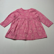 Load image into Gallery viewer, Girls Bluezoo, cotton long sleeve dress, rabbits, EUC, size 00, L: 33cm