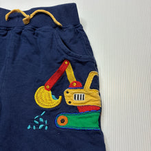 Load image into Gallery viewer, Boys navy, embroidered shorts, diggers, elasticated, GUC, size 0,  