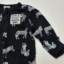 Load image into Gallery viewer, Unisex Baby Berry, cotton zip coverall / romper, zebras, FUC, size 000,  
