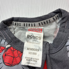 Load image into Gallery viewer, Boys Bonds, x Marvel, Spiderman zip wondersuit / zippy / romper, wash fade, FUC, size 0000,  