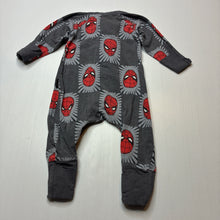 Load image into Gallery viewer, Boys Bonds, x Marvel, Spiderman zip wondersuit / zippy / romper, wash fade, FUC, size 0000,  