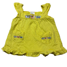 Load image into Gallery viewer, Girls Tiny Little Wonders, yellow cotton summer top, butterflies, EUC, size 00,  