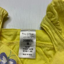 Load image into Gallery viewer, Girls Tiny Little Wonders, yellow cotton summer top, butterflies, EUC, size 00,  