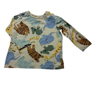 Unisex Dymples, cotton long sleeve tee / top, jungle animals, EUC, size 1,  