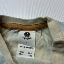 Load image into Gallery viewer, Unisex Dymples, cotton long sleeve tee / top, jungle animals, EUC, size 1,  