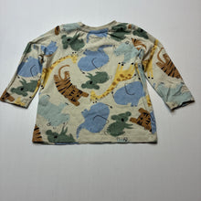 Load image into Gallery viewer, Unisex Dymples, cotton long sleeve tee / top, jungle animals, EUC, size 1,  