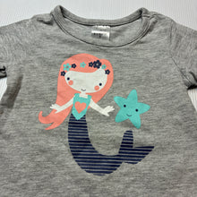 Load image into Gallery viewer, Girls Tiny Little Wonders, grey marle tee / top, mermaid, EUC, size 0,  