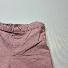Load image into Gallery viewer, Unisex BABY HOP, pink &amp; white cotton shorts, adjustable, GUC, size 1-2,  