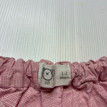 Load image into Gallery viewer, Unisex BABY HOP, pink &amp; white cotton shorts, adjustable, GUC, size 1-2,  