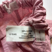 Load image into Gallery viewer, Unisex BABY HOP, pink &amp; white cotton shorts, adjustable, GUC, size 1-2,  