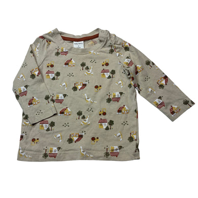 Unisex Baby Berry, cotton long sleeve tee / top, farmyard, EUC, size 0,  