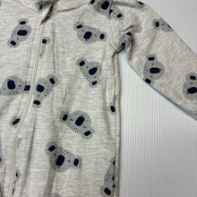 Load image into Gallery viewer, Unisex Anko, soft feel stretchy zip romper, koalas, EUC, size 0,  