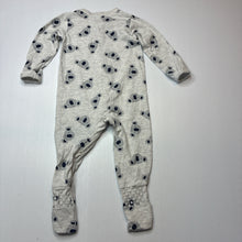 Load image into Gallery viewer, Unisex Anko, soft feel stretchy zip romper, koalas, EUC, size 0,  