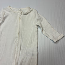 Load image into Gallery viewer, Unisex Dymples, white cotton zip coverall / romper, EUC, size 000,  