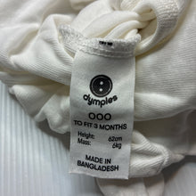 Load image into Gallery viewer, Unisex Dymples, white cotton zip coverall / romper, EUC, size 000,  
