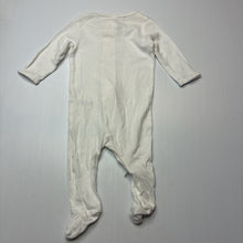 Load image into Gallery viewer, Unisex Dymples, white cotton zip coverall / romper, EUC, size 000,  
